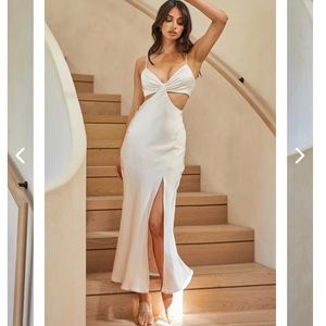 SELFIE LESLIE Champagne Cutout MIDI Dress